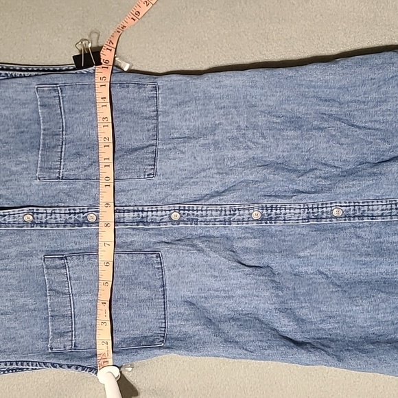 GAP Women's Sleeveless Blue Jean Denim Button-Down Dress - Size Small - Picture 5 of 11